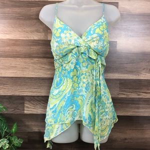 Chiffon Spaghetti Strap Layered Blouse
